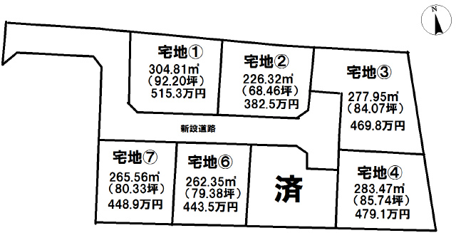 一の宮町　土地面積:265.56平米 ( 80.33坪 )　